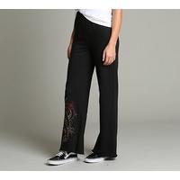 womens wide leg oriental embroidered pant