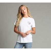 womens stripe love heart t shirt