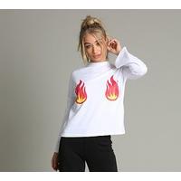 Womens Flame Print Sweatshirt