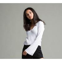 Womens Flared Sleeve Crop Sweatshirt