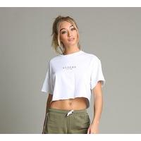 Womens Cropped Block Logo T-Shirt