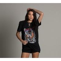 womens moto lace up t shirt