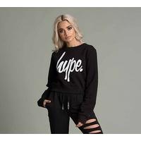 womens crop crew script sweatshirt