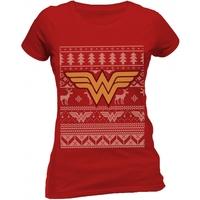 Wonder Woman - Fair Isle Women\'s XX-Large Fitted T-Shirt - Red