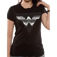 wonder woman movie foil triangle womens large t shirt black