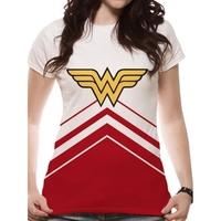 wonder woman cheer leader logo womens medium t shirt white