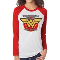 wonder woman volleyball womens x large long sleeved t shirt white