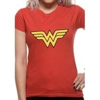 wonder woman logo dc essentials range womens t shirt x large red