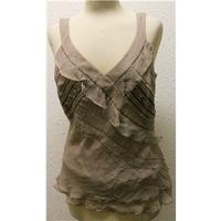 womens top marks and spencer autograph size 14 brown sleeveless top