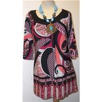 womens top ab studio size s multi colored short sleeved shirt