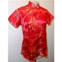 womens top new life size l red short sleeved shirt