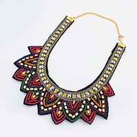 Women\'s Strands Necklaces Jewelry Jewelry Gem Alloy Euramerican Fashion Vintage Red Yellow Jewelry For Party Special Occasion Gift 1pc