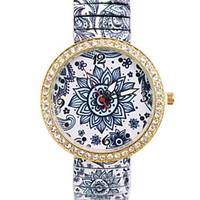 Women\'s Fashion Watch Simulated Diamond Watch Imitation Diamond Quartz Alloy Band Flower Multi-Colored Strap Watch