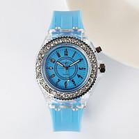 womens mens unisex fashion watch quartz silicone band casual white blu ...