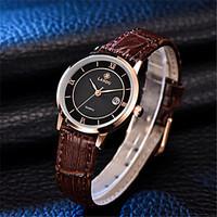 Women\'s Fashion Watch Quartz Water Resistant / Water Proof Leather Band Black Brown