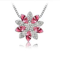 womens pendant necklaces crystal chrome flower style personalized eura ...