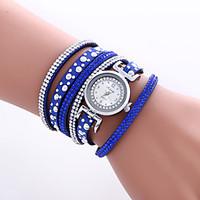 Women\'s Fashion Watch Wrist watch Bracelet Watch Colorful Quartz PU Band Vintage Heart shape Bohemian Bangle Cool CasualBlack White Blue Strap Watch