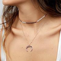 Women\'s Choker Necklaces Pendant Necklaces Layered Necklaces Jewelry Moon Copper AlloyDangling Style Pendant Euramerican Fashion