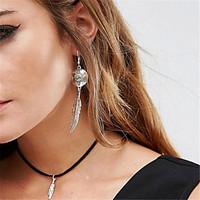 Women\'s Choker Necklaces Pendant Necklaces Jewelry Teardrop Alloy Dangling Style Pendant Euramerican Fashion Personalized Jewelry For