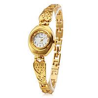 Women\'s Bracelet Watch Quartz Band Heart shape Elegant Gold Strap Watch