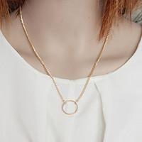 Women\'s Pendant Necklaces Vintage Necklaces Alloy Fashion Simple Style Silver Golden Jewelry Party Daily Casual 1pc