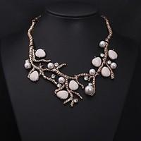 womens vintage branches jewels pearl diamond necklace imitation diamon ...