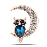 womens fashion alloyrhinestone moon brooch pin partydailycasual animal ...