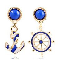 womens fashion fashion sense the blue white sea junfeng anchor studs