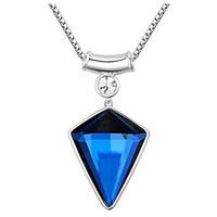 Women\'s Pendant Necklaces Crystal Triangle Shape Chrome Simple Style British Jewelry For Congratulations Thank You Office Career 1pc