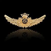Women\'s Boys´ Other Brooches Euramerican Hip-Hop Personalized Rock Gold Plated Alloy Crown Wings / Feather Bronze Silver Gold Jewelry For