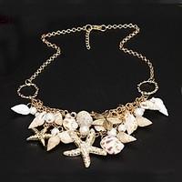 womens statement necklaces pearl shell alloy fashion golden jewelry pa ...