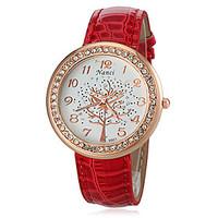 womens diamante round dial pu band quartz analog casual watch assorted ...