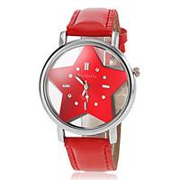 Women\'s Hollow Star Dial PU Band Quartz Wrist Watch (Assorted Colors) Cool Watches Strap Watch Unique Watches Fashion Watch