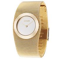 womens graceful gold steel band strap watch quartz wrist watch cool wa ...
