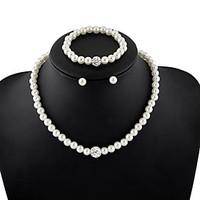 womens jewelry set chain bracelet strands necklaces pearl necklace cir ...