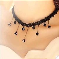 Women\'s Choker Necklaces Lace Resin Drop Fashion Black Jewelry Wedding Party Daily Casual 1pc