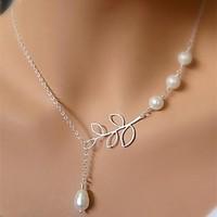 womens pendant necklaces pearl necklace pearl alloy fashion silver jew ...