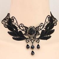 womens choker necklaces lace alloy drop fashion black jewelry daily 1p ...