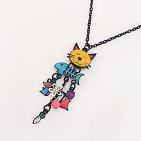 Women\'s Pendant Necklaces Cat Fish Alloy Euramerican Fashion Rainbow Jewelry For Daily 1pc