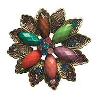 womens fashion alloyrhinestoneresin flower brooches pin partydailycasu ...