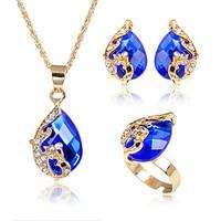 Women\'s Jewelry Set Acrylic Euramerican Fashion Alloy Peacock Necklace Earrings Bracelet Ring For Party 1 Set Wedding
