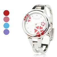Women\'s Quartz Analog Flower Pattern Dial Silver Alloy Band Bracelet Watch (Assorted Colors) Cool Watches Unique Watches Fashion Watch Strap Watch
