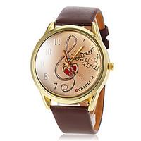 Women\'s Musical Note Pattern PU Band Quartz Wrist Watch (Assorted Colors) Cool Watches Unique Watches Fashion Watch Strap Watch