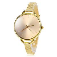 Women\'s Gold Round Dial Alloy Band Quartz Wrist Watch Cool Watches Unique Watches Strap Watch