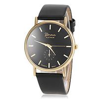 womens gold round dial pu band quartz wristwatch assorted colors cool  ...