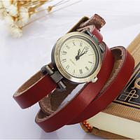 Women\'s Fashion Watch Bracelet Watch Wrist watch Quartz Leather Band Vintage Bohemian Blue Red Brown