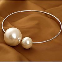 Women\'s Choker Necklaces Pearl Necklace Statement Necklaces Pearl Alloy Fashion Statement Jewelry Gold Silver JewelrySpecial Occasion