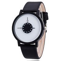 womenmens leather band analog white case wrist watch jewelry fashion w ...