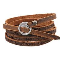 Women\'s Leather Bracelet Casual Unique Cool Fashion Vintage Punk Hip-Hop Rock Leather Band Geometric Jewelry For Party Birthday Gift Sports