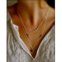 womens alloy palm pendant chain necklace